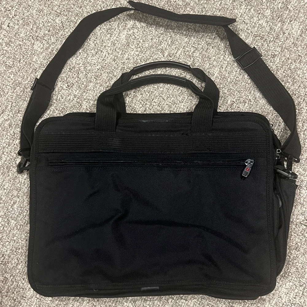 Victorinox Black Messenger Laptop Bag 17”x13”x5” Bain Capital Logo